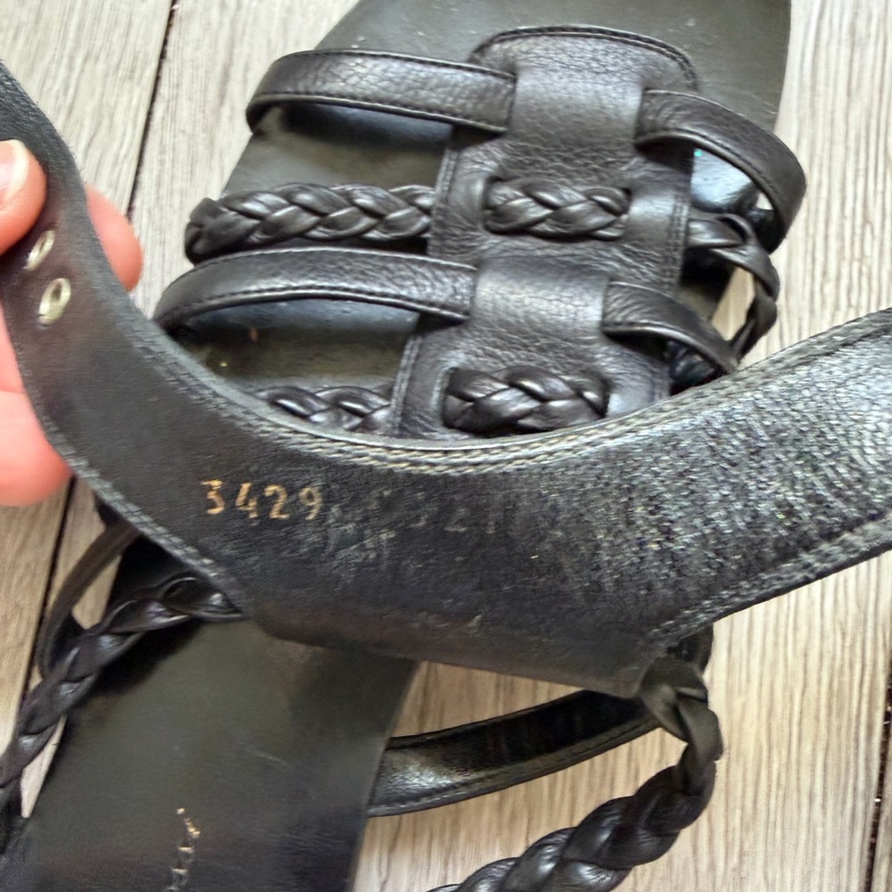 gianvito rossi black leather gladiator sandals 39.5 - Picture 3 of 6